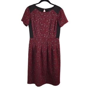 Red Lace Silver Bling Print Dress